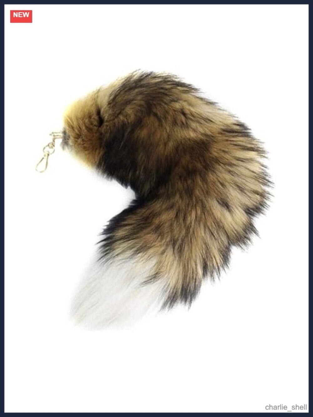 Faux Fur Fox Tail Keychain 15.7" Cosplay Handbag Accessory